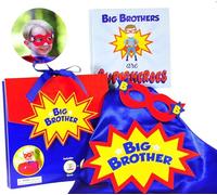 Tickle & Main 3 regali per il Grande Fratello per bambini, include libro Big Brothers are Superheroes, mantello in raso e maschera, per annunciare un nuovo fratello, educativo e coinvolgente