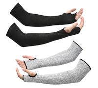 TICKLELY 2 Set Guanto di Protezione Antitaglio - Maniche di Protezione di Livello 5, Maniche Resistenti ai Tagli con Foro per il Pollice, Protezione Ideale per il Braccio