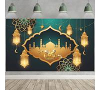 TICKLELY Banner Ramadan Banner di sfondo decorazione Ramadan Mubarak, 1 pezzo, 180x110 cm, banner di sfondo musulmano, decorazione per feste Eid Mubarak