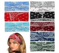 TICKLELY Fascia per capelli donna - Set di 8 fasce per capelli donna elastici di vari colori, Turbante donna per ogni occasione - Fasce capelli donna a doppio utilizzo