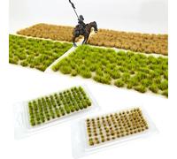 TICKLELY Modellismo Diorama, Kit di Erba Finta per Modellismo Ferroviario, Include 208 Pezzi di Ciuffi di Erba, Realizza il Tuo Paesaggio Perfetto