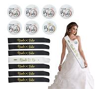 TICKLELY Set di Accessori per Addio al Nubilato Decorazione - 14pz Regalo Addio al Nubilato, Sposa Gadget Addio al Nubilato Spille, Futura Sposa Fascia Team Bride Gadget Bride to Be Hen Party Feste
