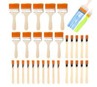 TICKLELY Set di pennelli per pittura - Pennelli per muro, legno e varie superfici - Set composto da 30 pennelli di diverse misure - Ideale per la pittura, la verniciatura e molto altro