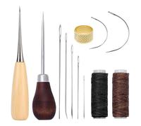 TICKLELY Set Punteruolo Punzoni per Cuoio con Ago e Filo per Cucire, Strumenti di Cucito Multifunzionali di Alta Qualità