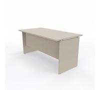 Tickoffice Scrivania lineare con piano e gambe in legno da ufficio, studio, cameretta (160x80, Rovere Portofino)