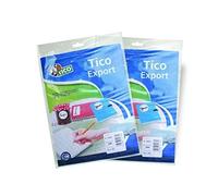 Tico Etichette adesive bianche in bustina, 75x56mm, 4 etichette per foglio, adesivo permanente, scrivibili a mano, 10 fogli