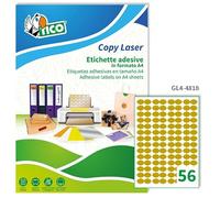 Tico Italia GL4-4818 Etichette adesive carta oro, 100 fogli A4, forma nuvole 48x18mm, 56 etichette per foglio, adesivo permanente, stampanti laser, tipografiche e serigrafiche