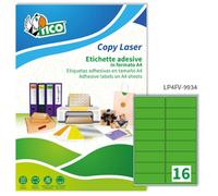 etichette adesive lp4f - in carta - angoli arrotondati - permanenti - 99,1 x 34 mm - 16 et/fg - 70 fogli - verde fluo -