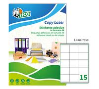 TICO - LP4W-7050 - Etichette adesive LP4W - in carta - con margini - permanenti - 70 x 50,8 mm - 15 et-fg - 100 fogli - bianco - Tico - 72325 - Conf. da 1 Pz. - LP4W-7050