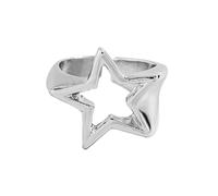 Ticome Anello da donna a forma di stella, stile vintage, gotico, geometrico, aperto, regolabile, impilabile, in metallo, a forma di stella, stile grunge, Y2K