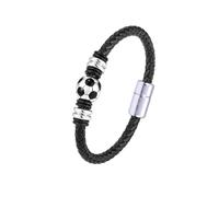 Ticome Braccialetto da uomo in pelle intrecciata con ciondolo a tema calcistico per i mondiali di calcio, per appassionati di pubblico, appassionati di calcio, accessori per gioielli sportivi (21,6 cm