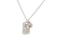 Ticome Collana Love Deepspace con ciondolo a forma di mela in lega di zinco placcata argento con scritta in inglese "When U Come Back"