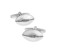 Ticome Gemelli a tema rugby, gemelli sportivi a tema rugby, classici da uomo, in metallo, accessori commemorativi, idea regalo (argento)