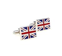 Ticome Gemelli da uomo con bandiera britannica Union Jack, gemelli da uomo con bandiera britannica rossa bianca blu