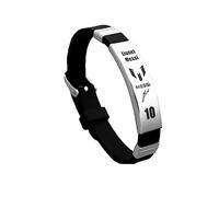 Ticome Messi10 - Braccialetto commemorativo con stella del calcio, in acciaio inox, personalizzabile, per fan del calcio, acciaio inossidabile, silicone