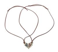 Ticome Set di 2 collane con ciondolo a forma di cuore a forma di cartone animato Caitlyn Vi per fan del gioco del fumetto Cosplay gioielli regalo coppia tacita comprensione collana partner