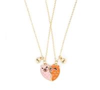 Ticome Set di 2 collane dell'amicizia Capybara, con ciondolo a forma di cuore diviso in stile cartone animato con scritta "Best Friends", in lega, simpatiche e divertenti, per compleanno, anniversario