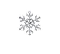 Ticome Spilla a forma di fiore di fiocco di neve trasparente con strass di Natale per l'inverno in lega d'argento Woamn spille vintage pin gioielli costume di Natale