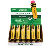 Ticonderoga Gomme, a forma di matita, giallo, confezione da 36 (38936)