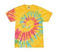 TICTEX Maglietta unisex batik by Colortone - magliette colorate per uomo e donna - Tie-Dye - abbigliamento hippie - maglietta neon in cotone S M L XL XXL 3XL 4XL 5XL, aurora, XL
