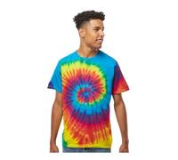 TICTEX Maglietta unisex batik by Colortone - magliette colorate per uomo e donna - Tie-Dye - abbigliamento hippie - maglietta neon in cotone S M L XL XXL 3XL 4XL 5XL, arcobaleno, XXL