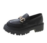 ticticlily Fashion Scarpe Mocassini Slip On Donna con Catene Platform Piatta Forma A2 Nero 41 EU