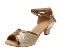 ticticlily Scarpa Chiusa Ballo Donna Salsa Scarpe da Ballo Latino B1 caffè 42 EU