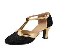 ticticlily Scarpe da Ballo Latino Donne Punta Chiusa Strass Scarpe Donna Eleganti Sala da Ballo Partito Salsa Tango e Bachata Danza Pratica Prestazioni Scarpe