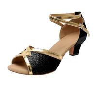 ticticlily Scarpe da Ballo Latino Donne Punta Chiusa Strass Scarpe Donna Eleganti Sala da Ballo Partito Salsa Tango e Bachata Danza Pratica Prestazioni Scarpe