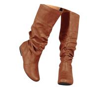 ticticlily Stivali Donna Pelle Piatta Morbido Camoscio Autunno Inverno Caldi Classico A Marrone 37 EU