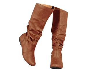 ticticlily Stivali Donna Pelle Piatta Morbido Camoscio Autunno Inverno Caldi Classico A Marrone 37 EU