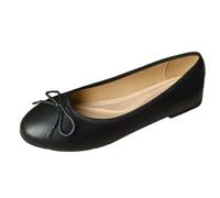ticticlily Women's Round Toe Cute Bow Trim Ballet Flats Ballerine Donna Punta Tonda Decorate con Un Grazioso Fiocco D Nero 43 EU