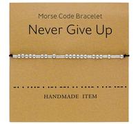 Tidefire Morse Code Braccialetti per donne e uomini con messaggio segreto perline corda di seta braccialetto dell'amicizia con biglietto di significato