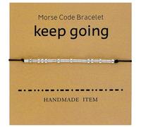 Tidefire Morse Code Braccialetti per donne e uomini con messaggio segreto perline corda di seta braccialetto dell'amicizia con biglietto di significato