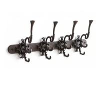 Tidekin Appendiabiti, appendiabiti da parete vintage, 4 ganci, ghisa, nero | Lo scaffale rustico in stile europeo fornisce spazio per appendere cappotti, cappelli, borse e accessori negli ingressi o ne