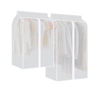 TIDEVAN Copertura Antipolvere Traslucido 2 Pezzi Copriabiti Antipolvere per Armadio Buste Copriabiti Antipolvere Trasparenti Copertura Protettiva per Camicia Costumi Cappotti Giacche Maglietta Tute