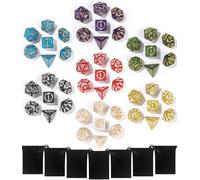 TIDEVAN Set di Dadi da Tavolo in Poliedrico,49 pezzi Dadi Poliedrici,con 7 Borse di Velluto Set di Dadi Poliedrici per RPG Dungeons e Dragons Pathfinder per DND RPG MTG D4 D8 D10 D12 D20(7 Colori)