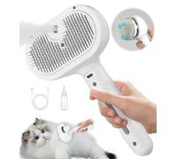 TIDEVAN Spazzola per Gatti,Spazzola a Vapore per Gatti e Cani 3 In 1,Steamy Brush Gatto,Spazzola Elettrica Per Pettine Massaggiante con Cavo USB e Boccetta in Dotazione per massaggio,cura,depilazione