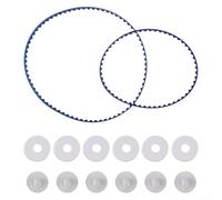 Tidevib 9-100-1017 Set di cinghie compatibili per BlackMax per pulitori per piscine 360 e 380, completo di cinghie di trasmissione piccole e grandi e sei viti per ruote in plastica