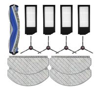 Tidevib Accessori di ricambio per aspirapolvere Yeedi C12 e Pro Plus, 4 stracci, 4 spazzole laterali, 4 spazzole a rullo, 1 filtro, blu, nero, grigio