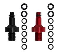 Tidevib Adattatore valvola aria ammortizzatore posteriore per bicicletta in lega di alluminio per RockShox per Monarch per DT XMM Marzocchi IFP pompa con 7 O-Ring di ricambio nero per rosso