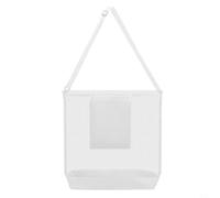 Tidevib Borsa a rete per raccogliere frutta con tracolla regolabile, sacco per la raccolta di mele, bacche, arance, giardino, frutteto, 40,4 x 42,9 cm, bianco