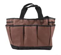 Tidevib Borsa portaoggetti da giardino, in tessuto Oxford 600D, portatile, con design pieghevole, custodia per il trasporto, pale, rastrelli, potatori, caffè, 35,5 x 27,9 x 23,4 cm (colore caffè)