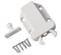 Tidevib Chiusura a pressione per armadietto, 3 kg, chiusura a scatto, in plastica, per soffitta e credenze, senza interferenze magnetiche, colore bianco