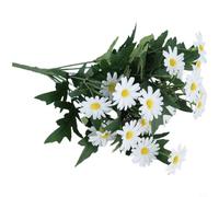 Tidevib Composizione di fiori artificiali a 9 forchette in seta, 35 cm, per decorazione da giardino e matrimonio, colore: bianco