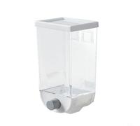 Tidevib Contenitore da cucina per alimenti secchi, montaggio a parete, per cereali, farina d'avena, fagioli di riso con design trasparente, 1,5 l, nero e bianco (1 litro)