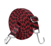 Tidevib Corda elastica lunga 4 m per bagagli, in metallo, con ganci di sicurezza, per moto, bici, auto, portabagagli (rosso)