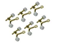 Tidevib Fermaporta a cerniera resistente, regolabile, per porte cave, finitura in ottone lucido, protezione con punta in gomma, confezione da 6