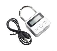 Tidevib Heavy Duty Metal Timer Lock Con Display LCD USB Ricaricabile Elettronico Time Lock Con 99 Ore Max Timing (argento)