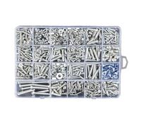 Tidevib Kit assortito di 296 viti metriche e rondelle in scatola di immagazzinaggio, 24 misure in acciaio inox, per fissaggio generale e cassetta degli attrezzi